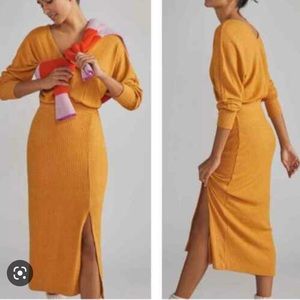 Anthropologie Daily Practice Barre Midi Dress nwot gol medium